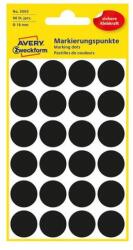 Avery Etikett AVERY 3003 jelölőpont 18 mm fekete 96 címke/doboz 4 ív/doboz (3003) - robbitairodaszer