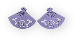  Fa legyező alakú medál - lila 2db/cs