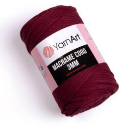 YARNART macrame cord fonal 3mm 781 bordó
