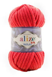 alize velluto plüss, zsenília fonal 056 - Piros