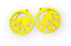  Fa szíves medál - sárga 2 db/cs