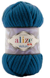 alize velluto plüss, zsenília fonal 646 - Petrol kék