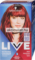 Schwarzkopf Live Color hajfesték 043 Vörös szenvedély
