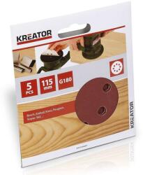 Kreator csiszolólap rota, tépőzáras 115mm p180 5db krt230008 (KRT230008)