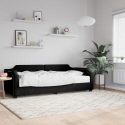 vidaXL fekete szövet kanapéágy matraccal 100 x 200 cm (3197623) - vidaxl