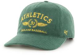 47 brand șapcă de baseball din catifea MLB Oakland Athletics culoarea verde, cu imprimeu, B-SKYLC18EWP-DG 99KK-CAU290_79X (B.SKYLC18EWP.DG)