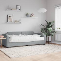vidaXL világosszürke szövet kanapéágy matraccal 100 x 200 cm (3197621)