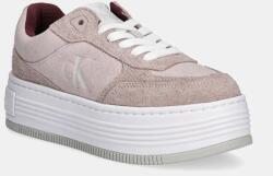 Calvin Klein sneakers din piele intoarsă BOLD PLATF LACEUP LOW MG SUEDE culoarea roz, YW0YW01575 9BYH-OBD1DU_34X