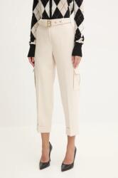 Blugirl Blumarine pantaloni femei, culoarea bej, drept, high waist, RF4074. T3190 MBYH-SPD00P_01X