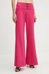 Versace Jeans Couture pantaloni femei, culoarea roz, lat, high waist, 77HAA116 N0394 9BYH-SPD0F8_43X