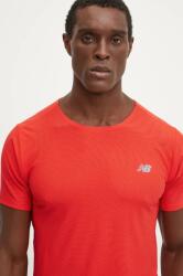 New Balance tricou de alergare Athletics Jacquard culoarea rosu, neted, MT41281NEF 9BYH-TSM0RJ_33X (MT41281NEF)