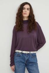 G-Star RAW longsleeve femei, culoarea violet, cu turtleneck PPYH-BUD015_44X