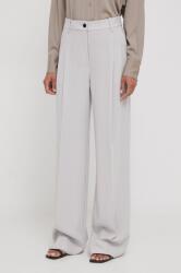 Calvin Klein pantaloni femei, culoarea gri, lat, high waist K20K206774 PPYH-SPD035_09X