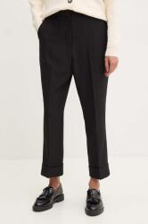 DKNY pantaloni femei, culoarea negru, drept, high waist, D2G4A112 9BYH-SPD0BF_99X (D2G4A112)