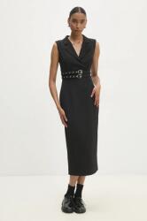 ANSWEAR rochie culoarea negru, midi, mulata BMYH-SSD08E_99X