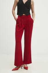 Answear Lab pantaloni femei, culoarea rosu, drept, high waist BMYH-SPD01T_33X (hu6578.fh)