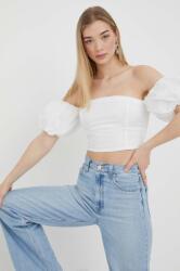 Abercrombie & Fitch top culoarea alb PPYX-BDD0HZ_00X