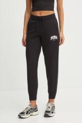 PUMA pantaloni de trening culoarea negru, cu imprimeu, 681542 9BYH-SPD0ZY_99X (681542)