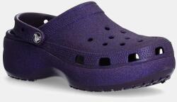 Crocs papuci Classic Platform Glitter Clog W femei, culoarea violet, cu platforma, 207241 9BYH-KLD04L_49X