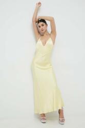 Bardot rochie culoarea galben, maxi, drept PPYX-SUD0CI_11X (58316DB.CANARY.YEL)