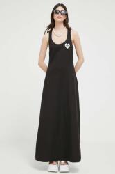 Moschino rochie din amestec de in culoarea negru, maxi, mulata PPYX-SUD0D0_99X (W.V.J80.80.T.465A)