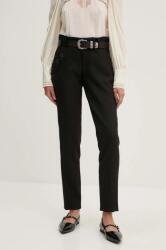 Zadig&Voltaire pantaloni femei, culoarea negru, drept, medium waist, WWPA01848 9BYH-SPD142_99X