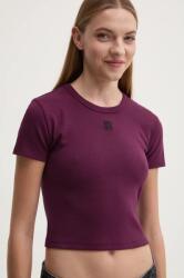 HUGO crop top damă din bumbac Delanor PPYH-TSD0TT_93X (50512000)