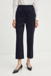 Weekend Max Mara pantaloni de lana culoarea albastru marin, lat, high waist, 2425136052600 9BYH-SPD0H2_59X