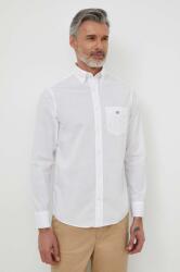 Gant camasa din bumbac barbati, culoarea alb, cu guler button-down, regular 9BYX-KDM0B4_00A