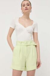 Guess pantaloni scurti femei, culoarea verde, neted, high waist PPYX-SZD01Z_70X