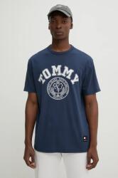 Tommy Jeans tricou din bumbac barbati, culoarea albastru marin, cu imprimeu, DM0DM18542 9BYH-TSM071_59X (DM0DM18542)