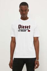 Diesel tricou din bumbac T-ADJUST-K1 barbati, culoarea alb, cu imprimeu, A14789.0GRAI 9BYH-TSM0ML_00X