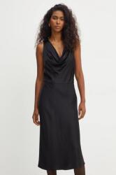 HUGO BOSS rochie culoarea negru, midi, evazată, 50528773 9BYH-SUD13N_99X (50528773)
