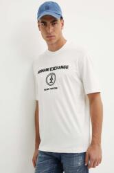 Giorgio Armani tricou din bumbac barbati, culoarea alb, cu imprimeu, 6DZTLC ZJ9JZ 9BYH-TSM05G_00X (6DZTLC.ZJ9JZ)