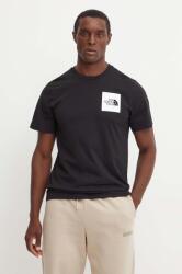 The North Face tricou Fine Tee barbati, culoarea negru, cu imprimeu, NF0A8A6MJK31 9BYH-TSM0TG_99X