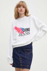 Moschino Jeans hanorac de bumbac femei, culoarea alb, cu imprimeu, 1709.8233 9BYH-BLD05S_00X (1709.8233)