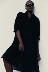 MUUV MUUV. rochie din bumbac culoarea negru, mini, oversize M9KK-SUD019_99X (suk.dl.BEACHSHIRT.black)
