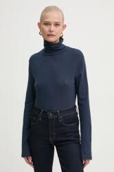 Marc O'Polo tricou DENIM femei, culoarea albastru marin, cu turtleneck, 5000005193 9BYH-BUD04D_59X