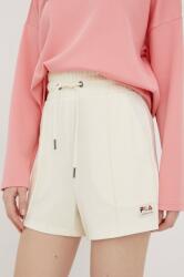 Fila pantaloni scurti femei, culoarea bej, neted, high waist PPYY-SZD10W_01X