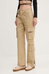 Sixth June pantaloni de bumbac culoarea bej, fason cargo, high waist PPYX-SPD13I_80X