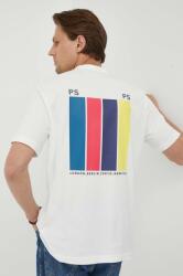 PS Paul Smith tricou din bumbac culoarea bej, cu imprimeu 9BYX-TSM05B_01X