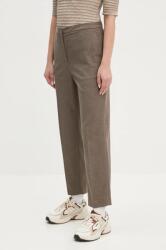 Tommy Hilfiger pantaloni femei, culoarea maro, drept, high waist, WW0WW42951 9BYH-SPD0YW_88X