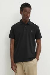 Timberland polo de bumbac culoarea negru, neted, TB0A6VDP0011 9BYH-POM060_99X