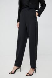 Emporio Armani pantaloni femei, culoarea negru, drept, high waist PPYX-SPD0GS_99X (3R2P7H.2JVLZ)