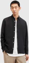 AllSaints camasa din amestec de in LAGUNA LS SHIRT culoarea negru, regular, M160SB 9BYH-KDM0LY_99X (M160SB)