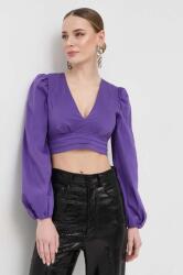 Patrizia Pepe bluza femei, culoarea violet, neted PPYX-BDD0FE_45X