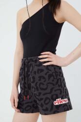 Ellesse pantaloni scurti femei, culoarea negru, cu imprimeu, medium waist PPYY-SZD14Z_99X (SGM14607)