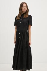 Ralph Lauren rochie din bumbac culoarea negru, midi, evazati, 211941464 9BYH-SUD09N_99X (211941464)