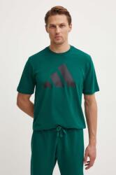 Adidas tricou din bumbac barbati, culoarea verde, cu imprimeu, IY8585 9BYH-TSM0EO_77X