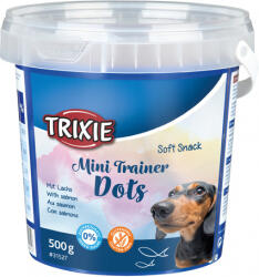 TRIXIE Soft Snack Mini Trainer Dots - puha jutalomfalatok tréninghez lazaccal (7 x 4 mm-es darabkák | 3 doboz | 3 x 500 g) 1.5kg